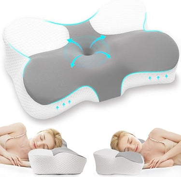 Z-hom Almohada Cervicales y Cuello, 2 en 1 Almohada Ergonómico Espuma de Memoria Almohada Ortopedica para, Pillow Cervical para Mejorar el Sueño y Reducir Dolor de Cuello,60x36x13/8cm